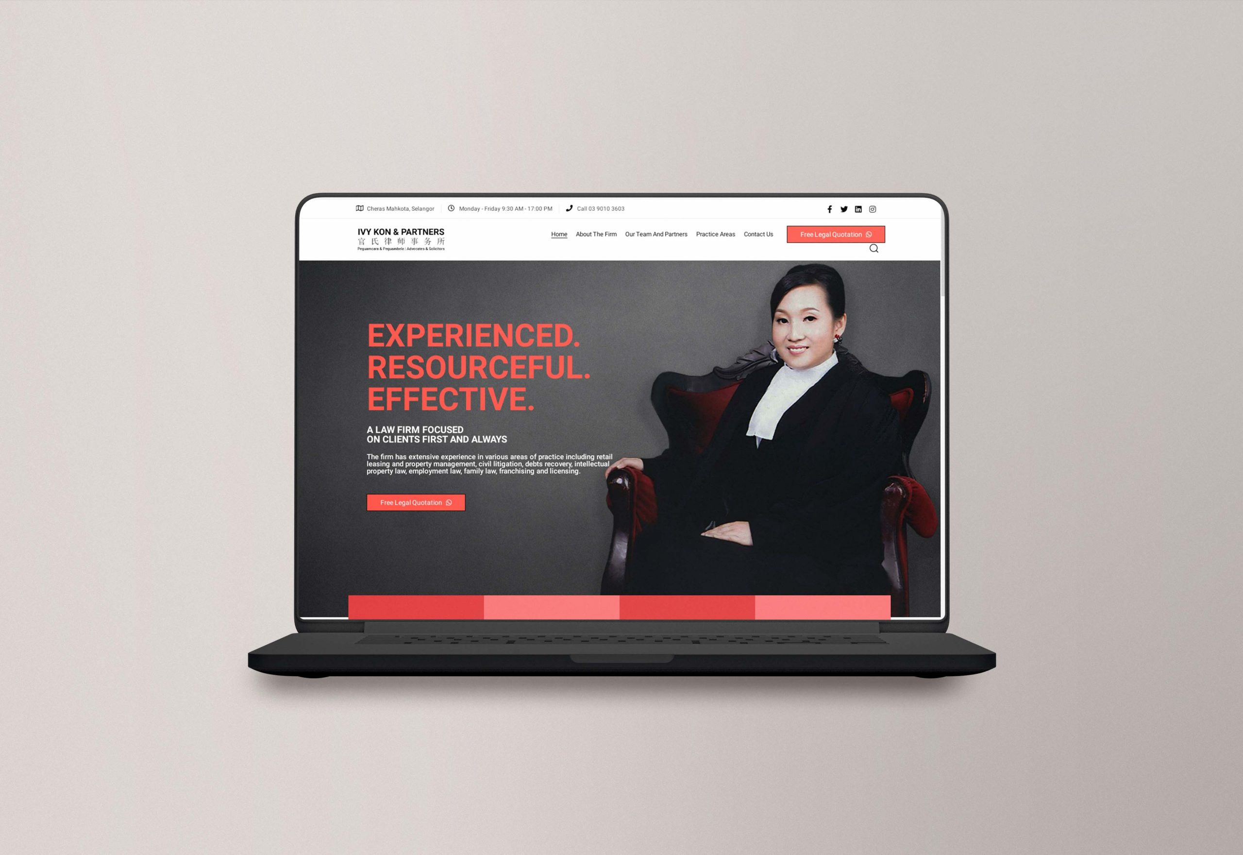 law firm website design mock up