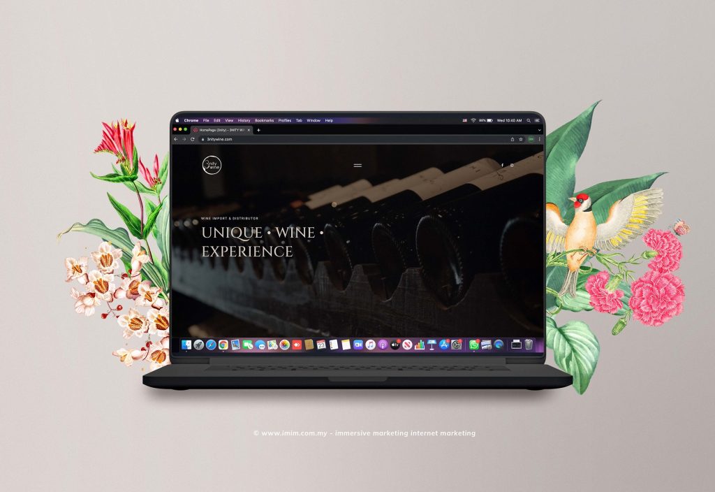3nity Wines Web Design Portfolio a mockup screen from website designer in Pj Malaysia by IMIM