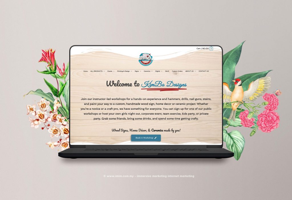 Kimbo Design Web Design Portfolio a mockup screen from website designer in Pj Malaysia by IMIM