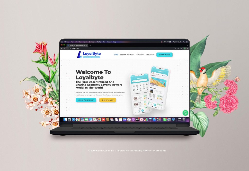 Loyalbyte Web Design Portfolio a mockup screen from website designer in Pj Malaysia by IMIM