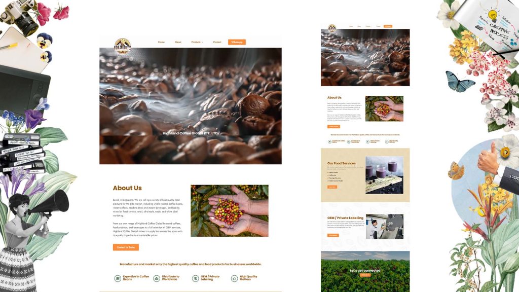Highland Coffee Screen Shot website design in Malaysia Portfolio Pj